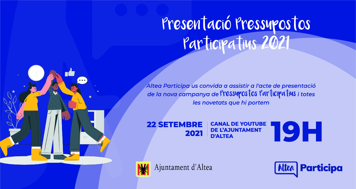 Acte de presentació, 22 de setembre a les 19h al canal de youtube de l'Ajuntament d'Altea